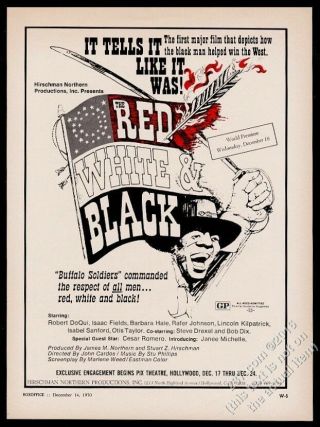 1970 The Red White & Black Buffalo Soldiers Movie Release Vintage Trade Print Ad