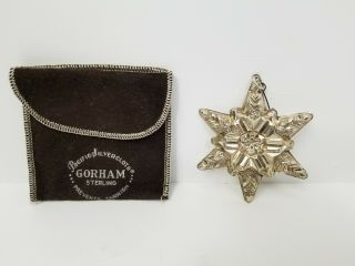 Vintage 1970 Gorham Sterling Silver Christmas Snowflake Ornament