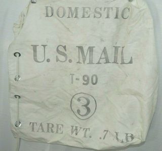 Vintage Canvas Us Mail Domestic Bag 3 Tare Weight.  7 Lb 23 X 22 Locking Clasp