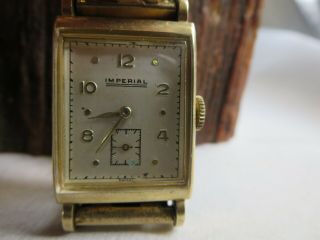 Vintage Imperial Mens Winding 10k Gold Filled Watch Rp9