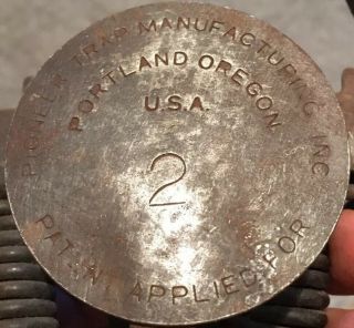 Vtg Pioneer Portland Or Dogless No.  2 Trap Coilspring Square 100 Pan Newhouse