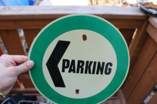 Vintage Parking With Left Arrow Sign Heavy Gauge Aluminum Signs