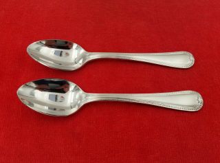 2 Oval Place Soup Spoons Vintage Jewel Frosted Lenox Stainless Flatware 6 7/8 "