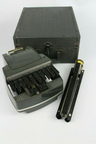 Vtg 1940s " Stenographic Machines " Stenograph Reporter Stenotype W/ Case & Stand