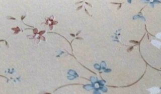 Vintage Floral Wallpaper/covering - Beige With Blue,  Pink & White Small Flowers