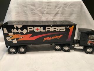 Very Rare Vintage Pressed Steal Nylint Polaris Racing Semi Truck And Trailer