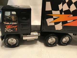 Very Rare Vintage Pressed Steal Nylint Polaris Racing Semi Truck And Trailer 5