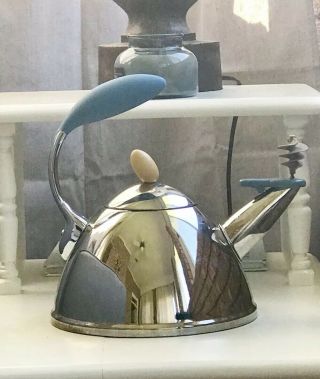 Vintage Michael Graves 3 Quart Spinning Whistle Tea Kettle Stainless Steel