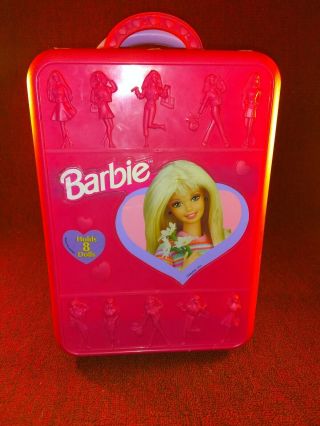 Vtg 1999 Barbie Doll Pink Rolling Suitcase Luggage Storage On Wheels (b)
