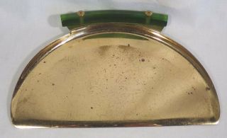 Vintage National Silver Co Crumber Tray Set w/Emerald Glo Bakelite Handle 2