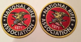 2 - - National Rifle Assoc/nra Embroidered Iron On Patches 3 " X3 " Awesome