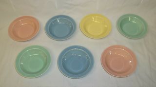 Seven Vintage Lu - Ray Pastels T.  S.  &t.  U.  S.  A.  Colors 5 " Fruit Bowls - 7