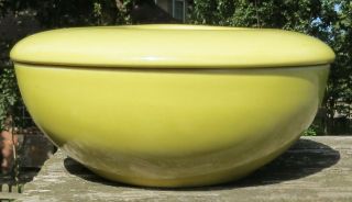 Vintage Iroquois Russel Wright Covered Round Bowl 5 " - Avocado Yellow -