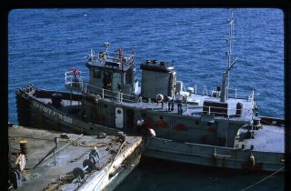 (052) Vintage 1964 35mm Slide Photo - Us Navy Tugboat Uss Nabigwon (ytb - 521)