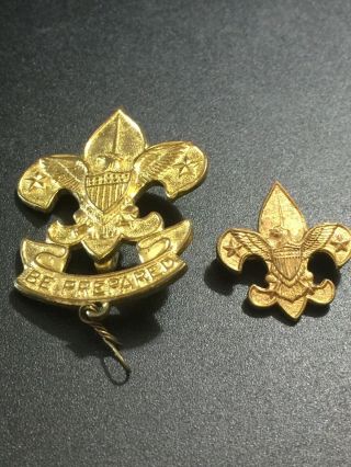 Pat 1911 Vintage Boy Scouts Of America Bsa 1st Class Rank Pin And Secondary Pin