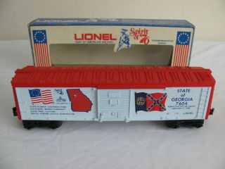 Vintage Lionel Trains O/o - 27 Spirit Of 1776 Georgia Box Car 6 - 7604 Vg