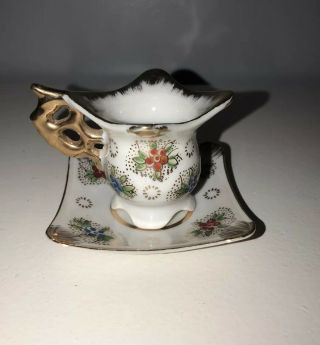 Vintage Nico Miniature Gilded Footed China Tea Cup Saucer Teacup Made In Japan