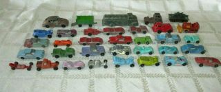 35,  - Vintage Metal Toy Vehicles Cars - Tootsie - Midget - Barclay Matchbox - Toys