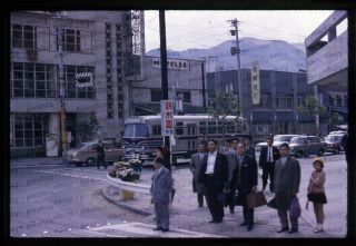 (097) Vintage 1963 35mm Slide Photo - Beppu,  Japan - Bus