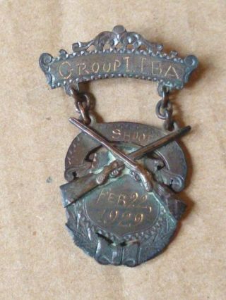 Vintage Nra? 1929 2nd Pistol Sharpshooter Medal Pin.