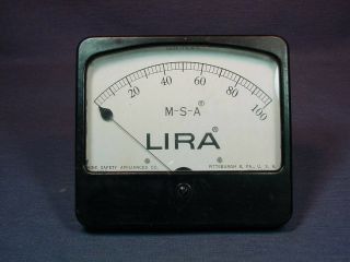 Vintage Style Panel Meter 6 " 5.  25 " 200 Microamp Fs Dial 0 - 100 Scale