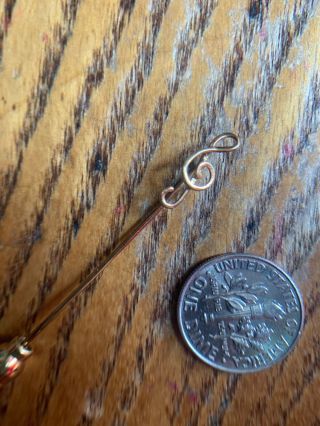 Vintage 14k Yellow Gold Stick Pin With " G Clef " Musical Note