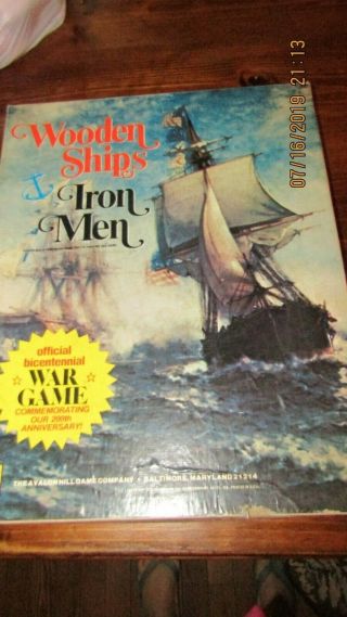 Vintage 1975 Avalon Hill Wooden Ships & Iron Men War Sail Board Game Unpunched