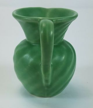 Vintage Ceramic Porcelain Swirl Pottery Creamer Mini Green Pitcher with Handle 2