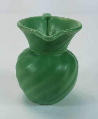 Vintage Ceramic Porcelain Swirl Pottery Creamer Mini Green Pitcher with Handle 4