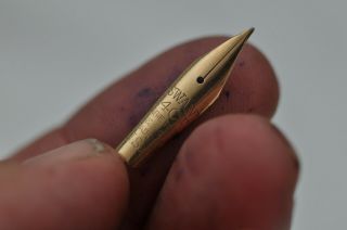 Rare Vintage Spare Mabie Todd Swan Usa Fountain Pen Nib 14ct Gold Medium Tip