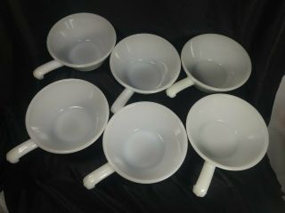 Vintage Anchor Hocking Milk Glass Fire King 240 Chili Soup Bowls Set Of 6