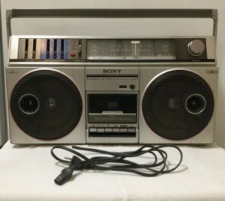 Vintage Sony Cfs - 500 Portable Stereo Cassette Boombox Ghetto Blaster For Repair