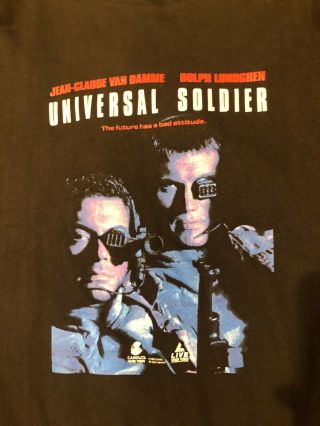 Universal Solider Video Store Vhs Promo Tee Shirt True Vintage Supreme Cast Crew