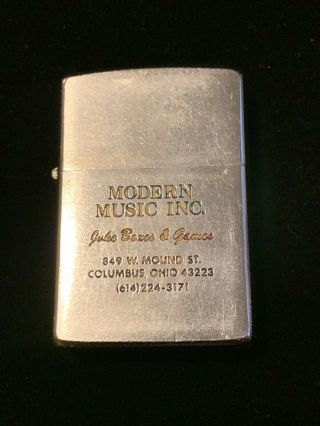 Vintage Zippo Lighter Modern Music Juke Boxes & Games Columbus Oh Mound St