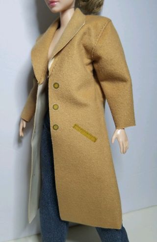 Vintage Light Brown Long Coat Jacket Barbie Fashionistas Fashion Clothes Curvy