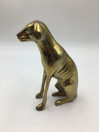 Vintage Solid Brass Dog Figurine Made In Malaysia