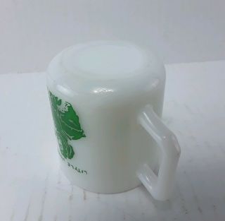 Vintage Hazel Atlas Platonite Milk Glass Robin Hood Child ' s Mug or Kiddie Cup 4