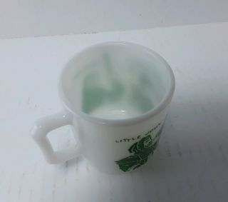Vintage Hazel Atlas Platonite Milk Glass Robin Hood Child ' s Mug or Kiddie Cup 5
