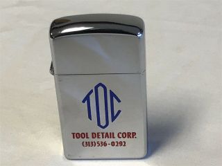 Vintage 1969 Zippo Slim Lighter Tdc Tool Detail Corp.