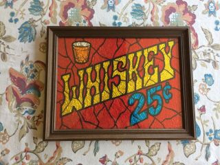 Vintage Whiskey Glitter Art Bar Sign By A & F Products Ltd.  Unique/rare?
