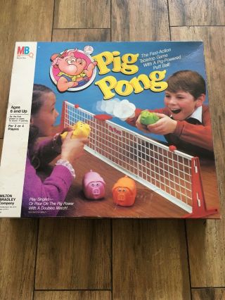Milton Bradley Vintage Pig Pong 1986 Tabletop Board Style Game 100 Complete