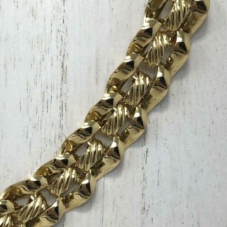 Vintage Gold Tone Choker Necklace Chunky Thick Link Chain Classic Piece 3
