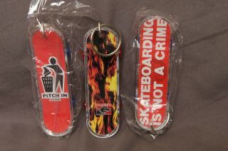3 NOS Santa Cruz Keychain Fingerboard Set Skateboards Rob Roskopp Sonic Skate 2