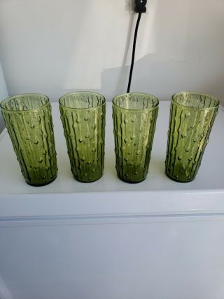 Vintage Textured Green Glasses (4)