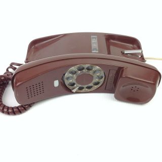 Western Electric Vintage Retro Brown Trimline Wall Telephone Rotary Dial Cord