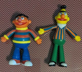 Vintage Muppets Applause Bert Ernie 6 " Poseable Pvc Rubber Figures Henson