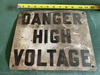 Vintage Metal Danger High Voltage Sign Industrial Steampunk Retro Man Cave