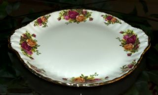 9 " Handled Cake Plate Royal Albert Old Country Roses Vintage England 1962 - 