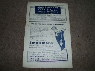 Vintage Manchester City V Everton 7th September 1949 Vol 44 No 3