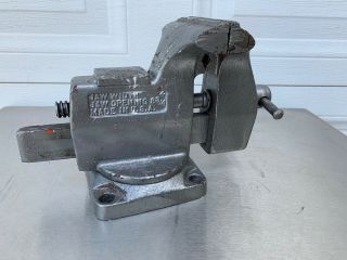 Vintage Wilton 4 Inch Swivel Jaws Bench Vice / Flat Anvil Made In U.  S.  A.